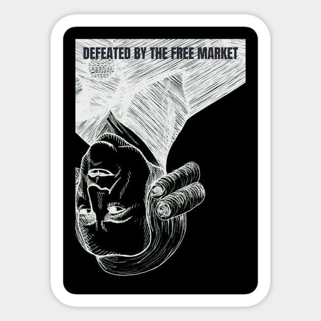 Defeated by the Free Market • Adam Smith Sticker by mowbile